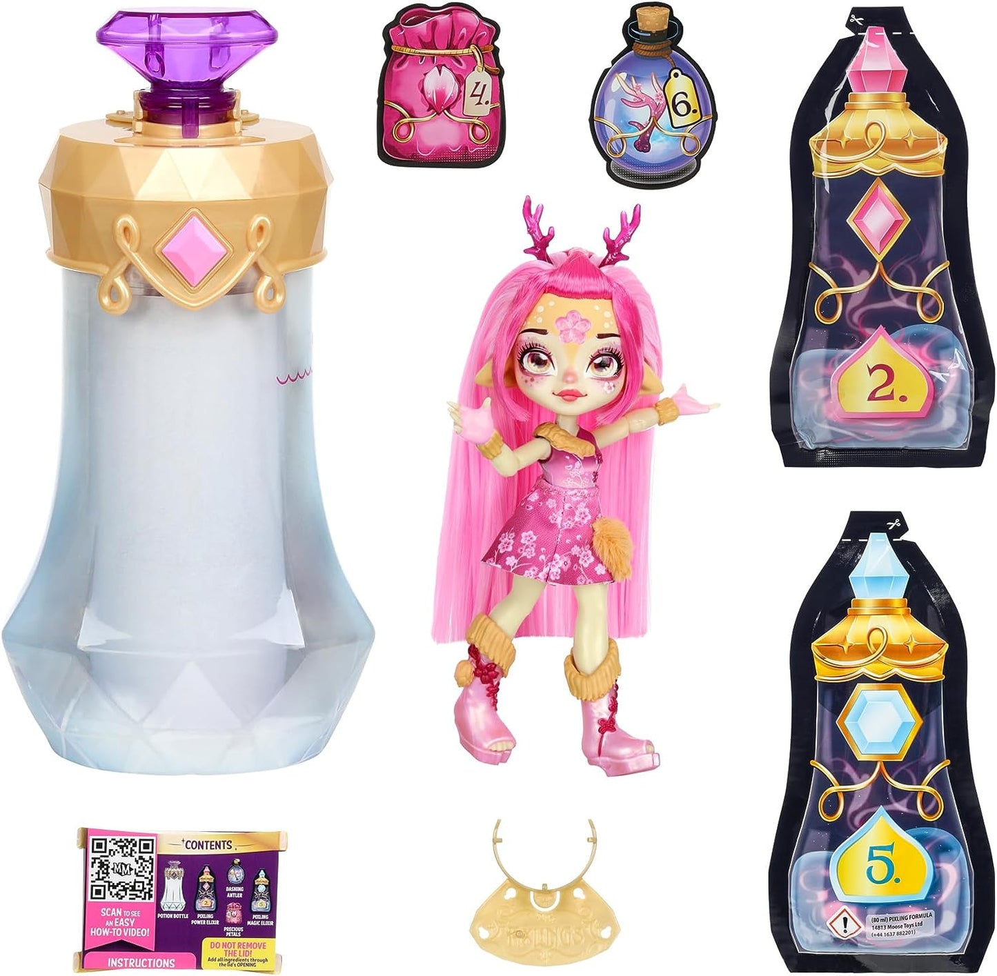 Magic Mixies Pixlings. Deerlee The Deer Pixling. Create and Mix A Magic Potion That Magically Reveals A Beautiful 6.5" Pixling Doll Inside A Potion Bottle!
