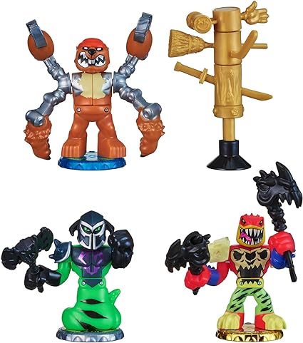 Legends of Akedo Beast Strike : Claw Strike - Official Rules Claw Strike Starter Pack - 3 Mini Battling Warriors with Training Practice Piece and Exclusive Joystick Controller