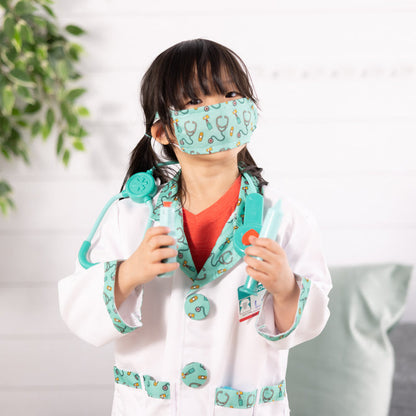 Melissa & Doug Doctor Costume Role Play Set – Kids Dress-Up & Pretend Play