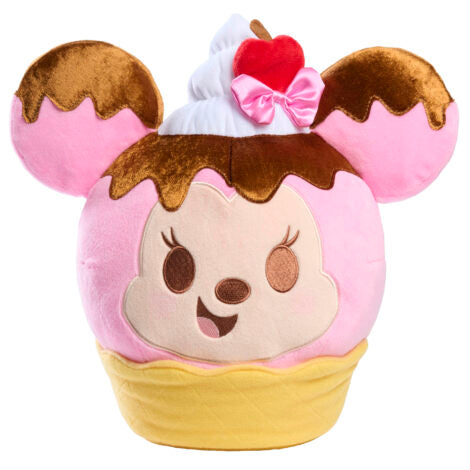 Disney Munchlings Squeeze-A-Munch Large Scented Strawberry Sundae Waffle Bowl Minnie Mouse Plush