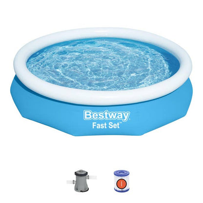 Bestway Fast Set 10’ X 26” Round Inflatable Pool Set