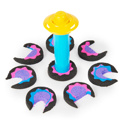 Kinetic Sand, Slice N’ Surprise Set with 13.5oz of Black, Pink and Blue Play Sand and 7 Tools, Sensory Toys for Kids Ages 3 and up