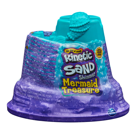 Kinetic Sand Shimmer, Mermaid Treasure with 6oz of Shimmer Kinetic Sand (Styles May Vary), Surprise Hidden Tool, Play Sand Sensory Toys for Kids 3 and Up