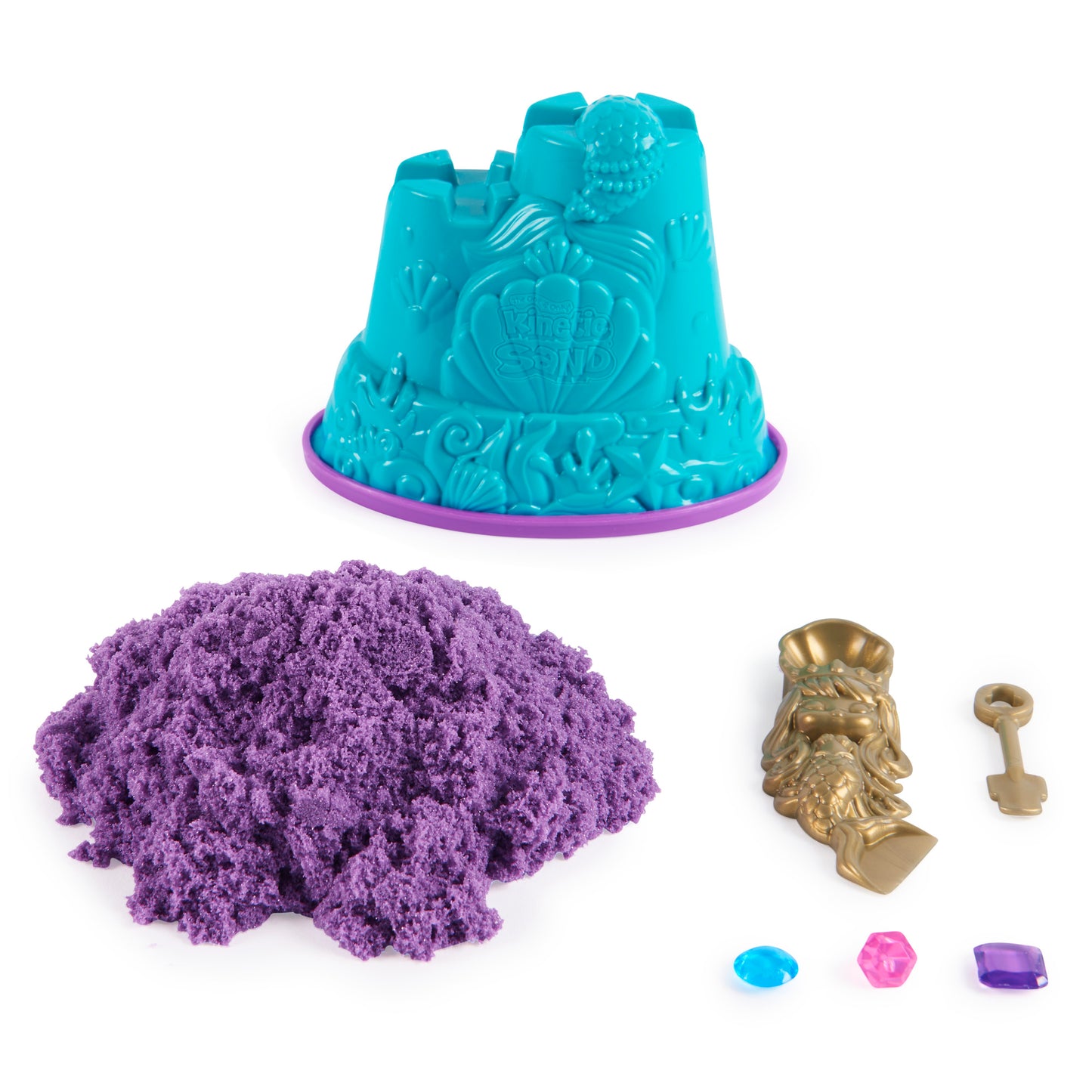 Kinetic Sand Shimmer, Mermaid Treasure with 6oz of Shimmer Kinetic Sand (Styles May Vary), Surprise Hidden Tool, Play Sand Sensory Toys for Kids 3 and Up