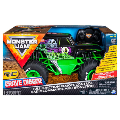 MONSTER JAM, OFFICIAL GRAVE DIGGER REMOTE CONTROL MONSTER TRUCK