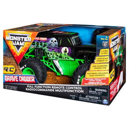 MONSTER JAM, OFFICIAL GRAVE DIGGER REMOTE CONTROL MONSTER TRUCK