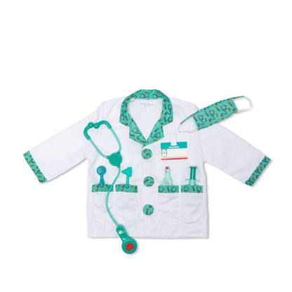 Melissa & Doug Doctor Costume Role Play Set – Kids Dress-Up & Pretend Play