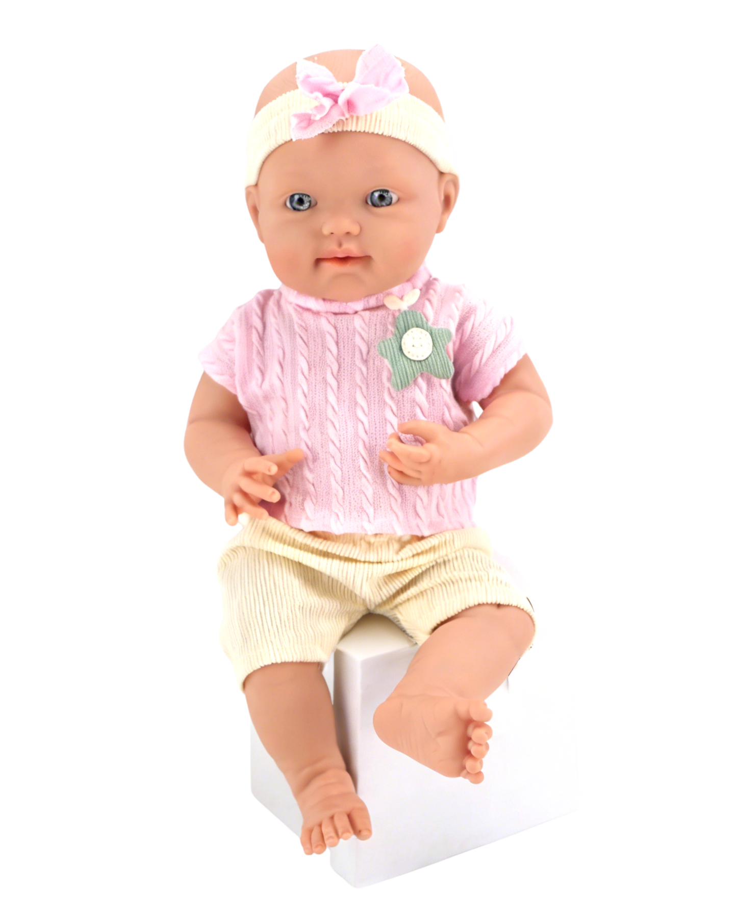 🌷 Mila 16" Muñeca Bebé de Vinilo con Accesorios | El Mundo de Emilia