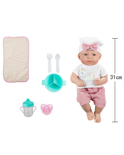 Valentina 12" Muñeca Bebé con Accesorios para Comer | El Mundo de Emilia