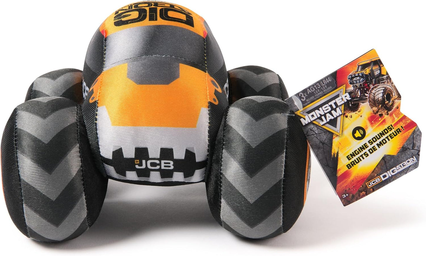 Monster Jam Official Digatron Truck with Sound, Plush Toy, Monster Truck for Boys and Girls, Kids Toys for Ages 3 and Up, 7