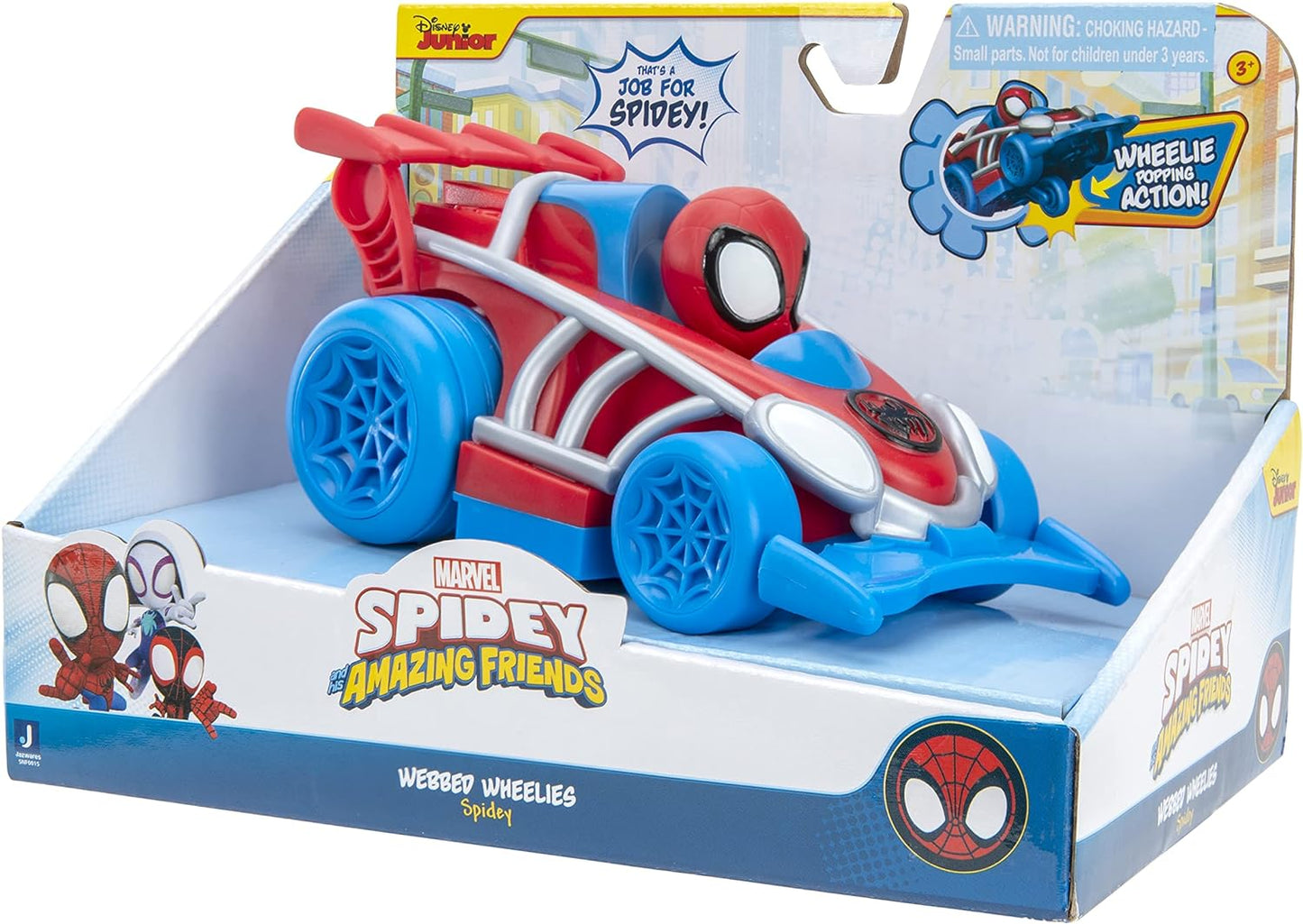 Marvel Spidey and His Amazing Friends Webbed Wheelie Vehicle - Features Built-in Spidey Super Hero