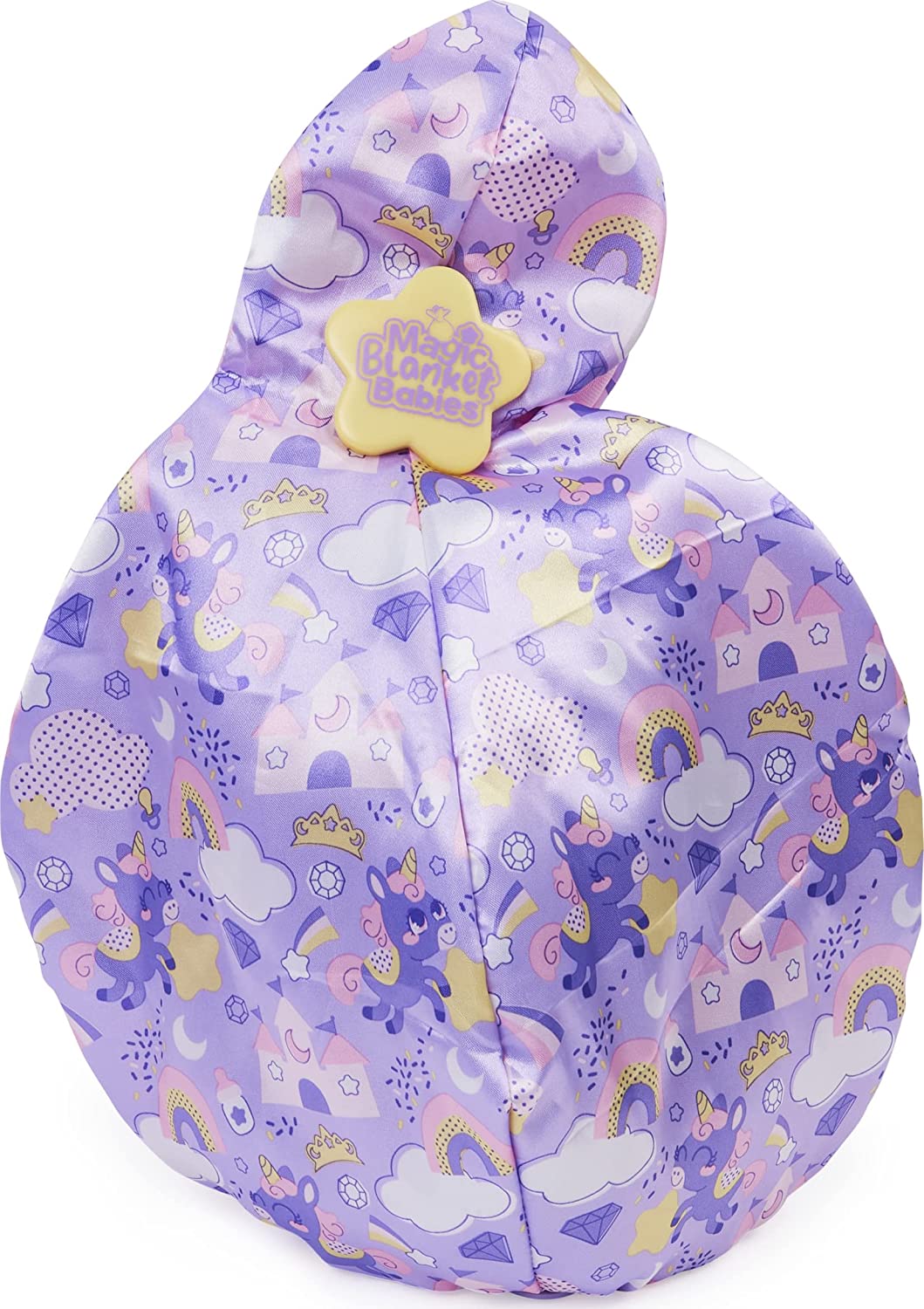 Magic Blanket Babies, Muñeca de peluche sorpresa con más de 80 sonidos y reacciones, manta púrpura