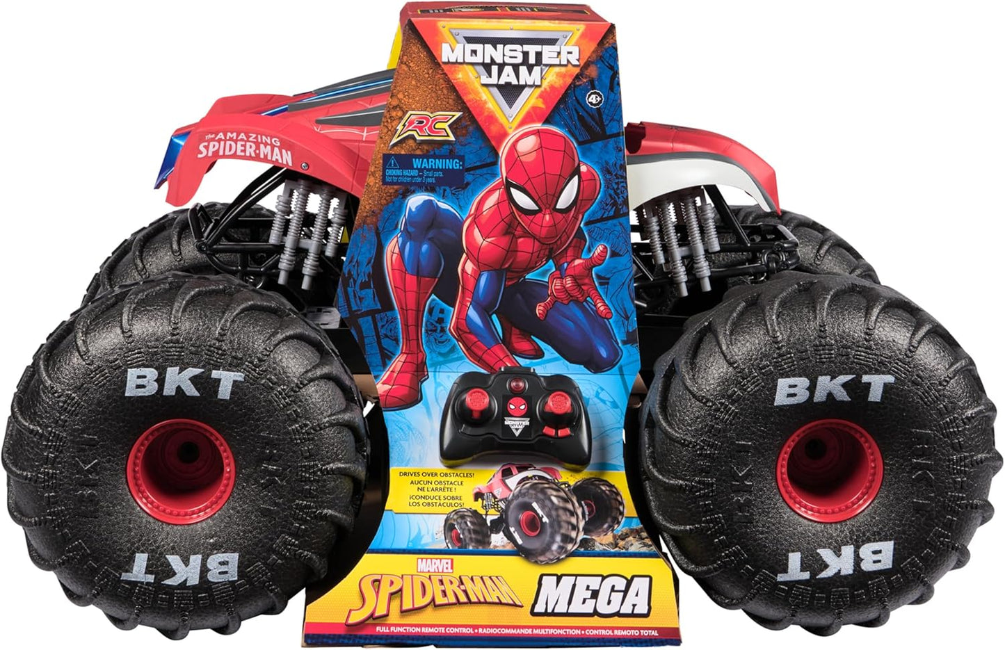 Monster Jam Marvel Mega Spider-Man RC Monster Truck, All-Terrain, Over 2 Feet Long, 1:6 Scale, Super Hero Kids Toys for Boys and Girls Ages 4+