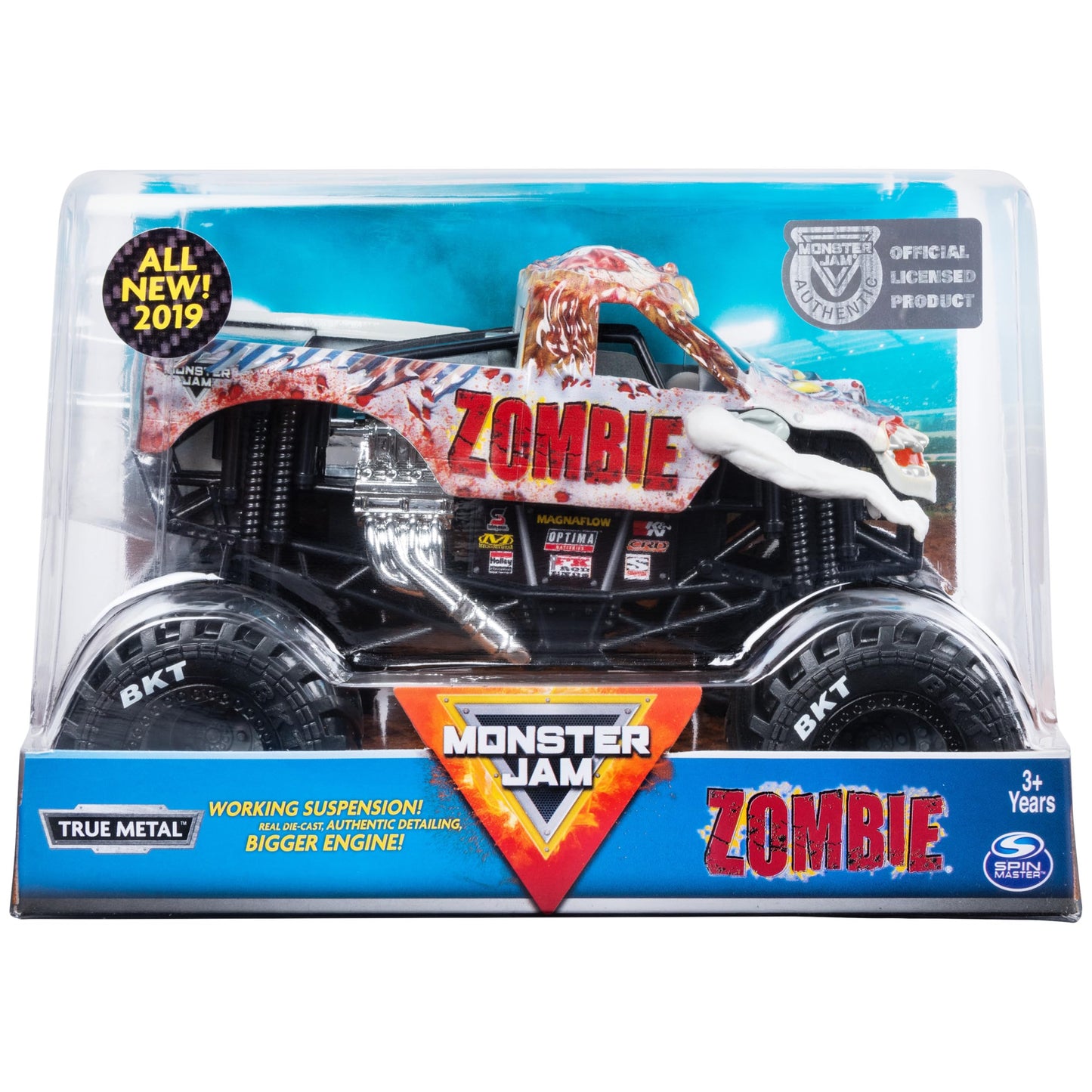 Monster Jam, Official Zombie Monster Truck, Collector Die-Cast Vehicle, 1:24 Scale, Kids Toys for Boys and Girls Ages 3 and up