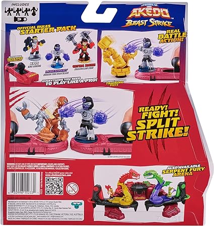 Legends of Akedo Beast Strike : Bite Strike: King Gokong - Official Rules Claw Strike Starter Pack - 3 Mini Battling Warriors with Training Practice Piece and Exclusive Joystick Controller