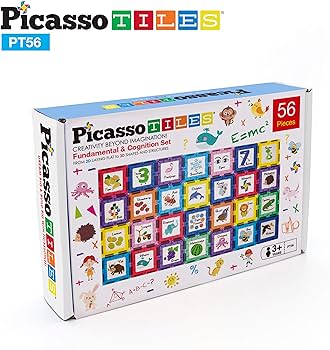 PicassoTiles® 56 Piece Set with 28pc Artwork Graphics