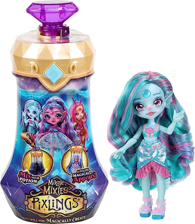 Magic Mixies Pixlings. Marena The Mermaid Pixling. Create and Mix A Magic Potion That Magically Reveals A Beautiful 6.5" Pixling Doll Inside A Potion Bottle!