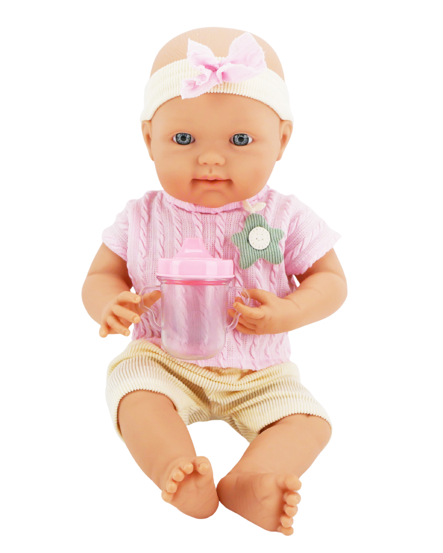 🌷 Mila 16" Muñeca Bebé de Vinilo con Accesorios | El Mundo de Emilia