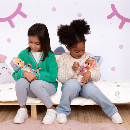 Cry Babies Tiny Cuddles Mermaids Giselle - 9 inch Baby Doll, Cries ReCry Babies Giselle - Cries Real Tears, Metallic Mermaid Themed Pajamas