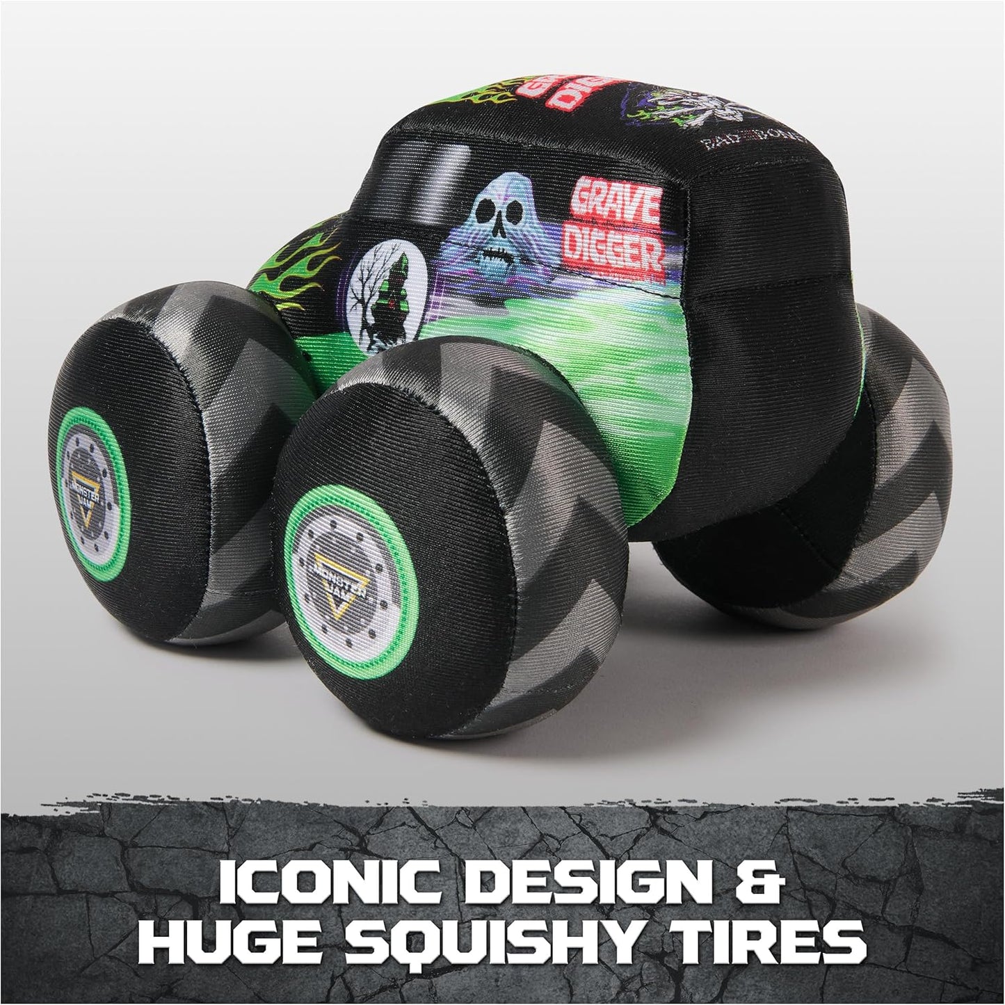 🛻 Monster Jam Official Grave Digger & Zombie Plush Monster Trucks – 7”