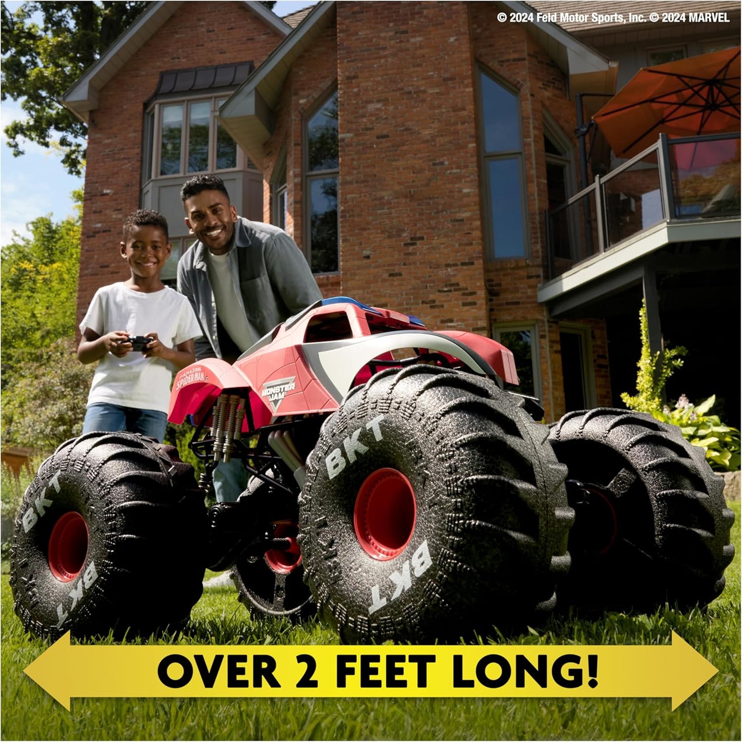 Monster Jam Marvel Mega Spider-Man RC Monster Truck, All-Terrain, Over 2 Feet Long, 1:6 Scale, Super Hero Kids Toys for Boys and Girls Ages 4+