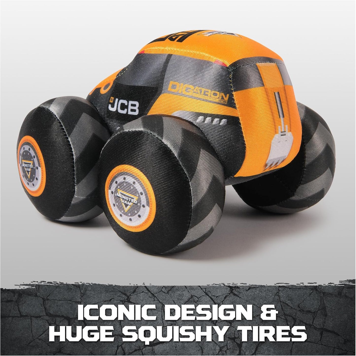 Monster Jam Official Digatron Truck with Sound, Plush Toy, Monster Truck for Boys and Girls, Kids Toys for Ages 3 and Up, 7