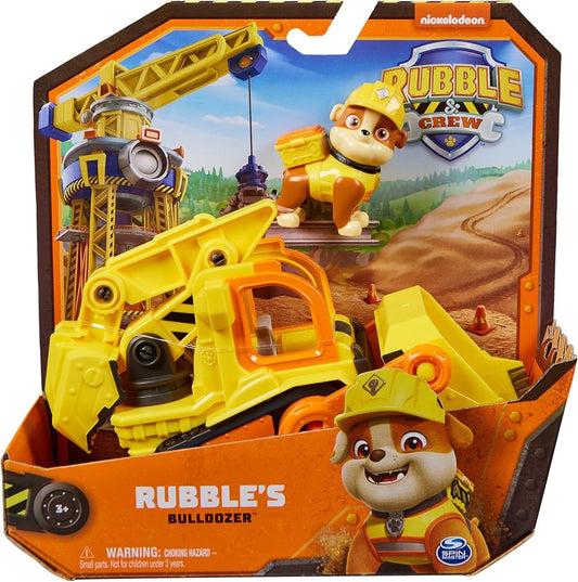 Rubble & Crew, Rubble’s Bulldozer Toy Truck with Movable Parts and a Collectible Action Figure, Kids Toys for Ages 3 and Up