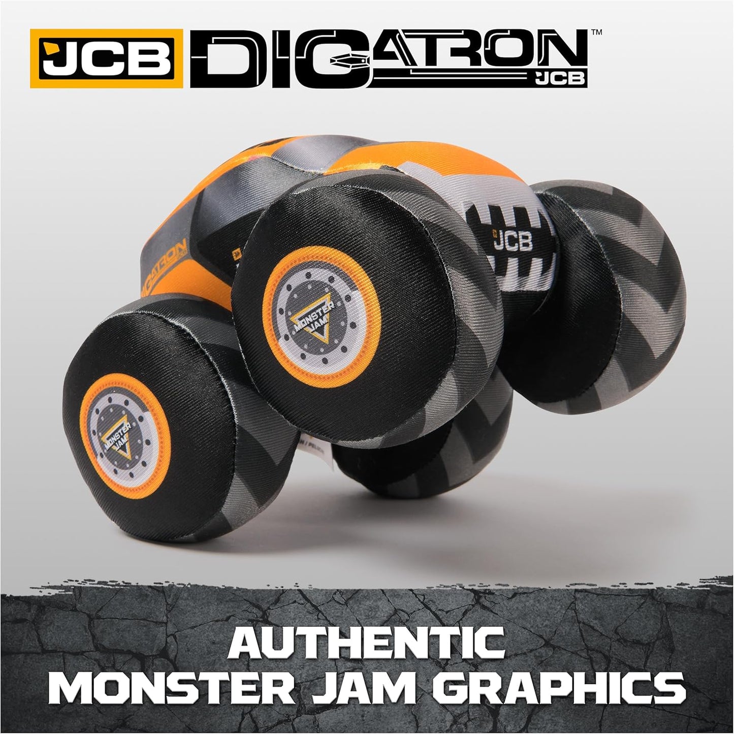 Monster Jam Official Digatron Truck with Sound, Plush Toy, Monster Truck for Boys and Girls, Kids Toys for Ages 3 and Up, 7