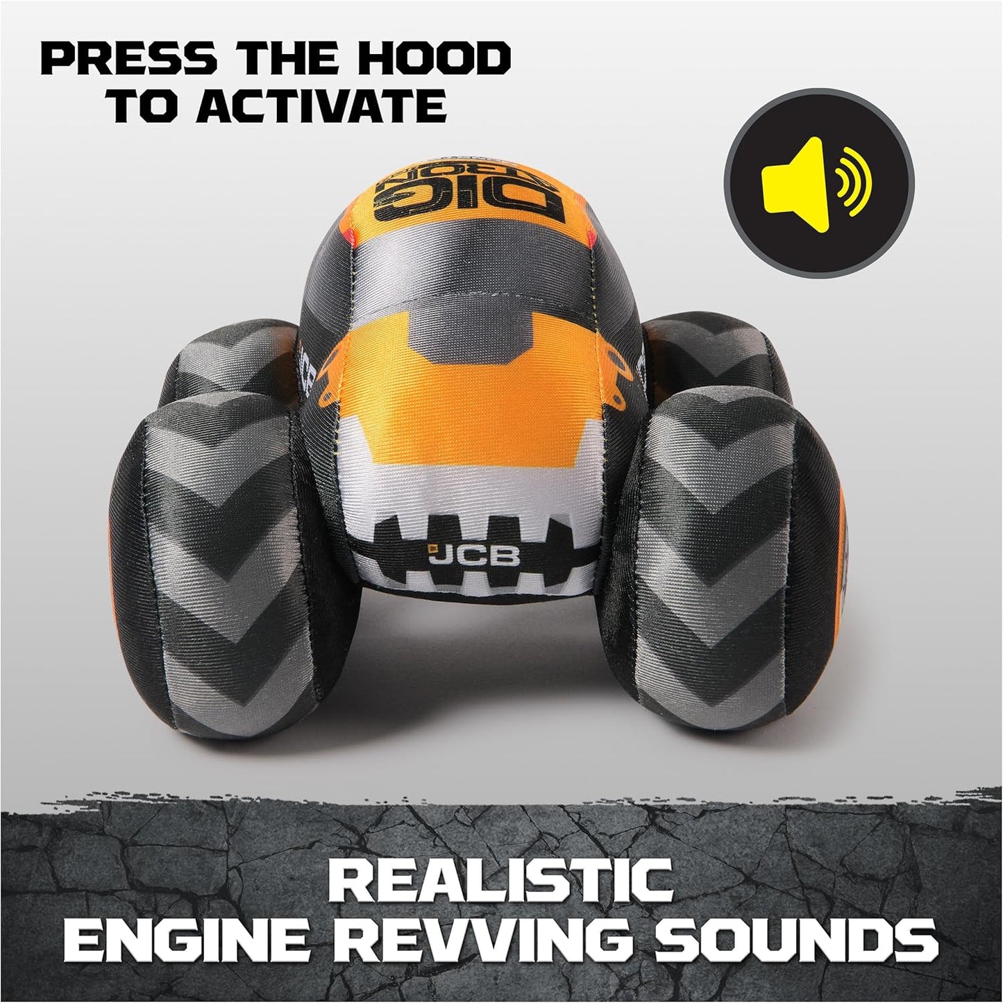 Monster Jam Official Digatron Truck with Sound, Plush Toy, Monster Truck for Boys and Girls, Kids Toys for Ages 3 and Up, 7