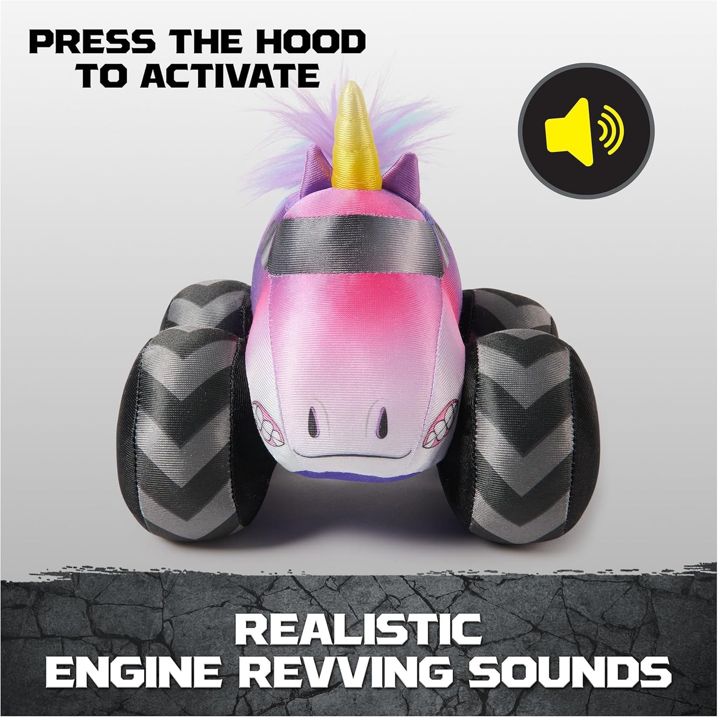 🦄 Monster Jam Official Sparkle Smash Monster Truck Plush with Sound – 7”