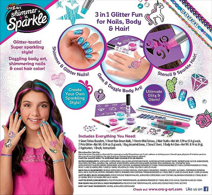 Cra-Z-Art Shimmer N Sparkle 3 In 1 Ultimate Glitter Beauty Set
