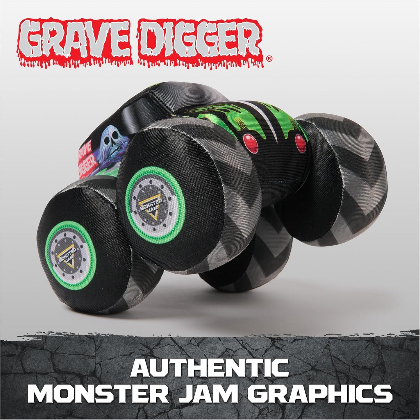 🛻 Monster Jam Official Grave Digger & Zombie Plush Monster Trucks – 7”