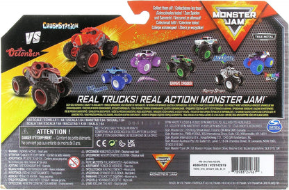 Monster Jam 2023 Official 1:64 Scale Diecast Truck 2-Pack Series 25 Octon8er vs Crushstation