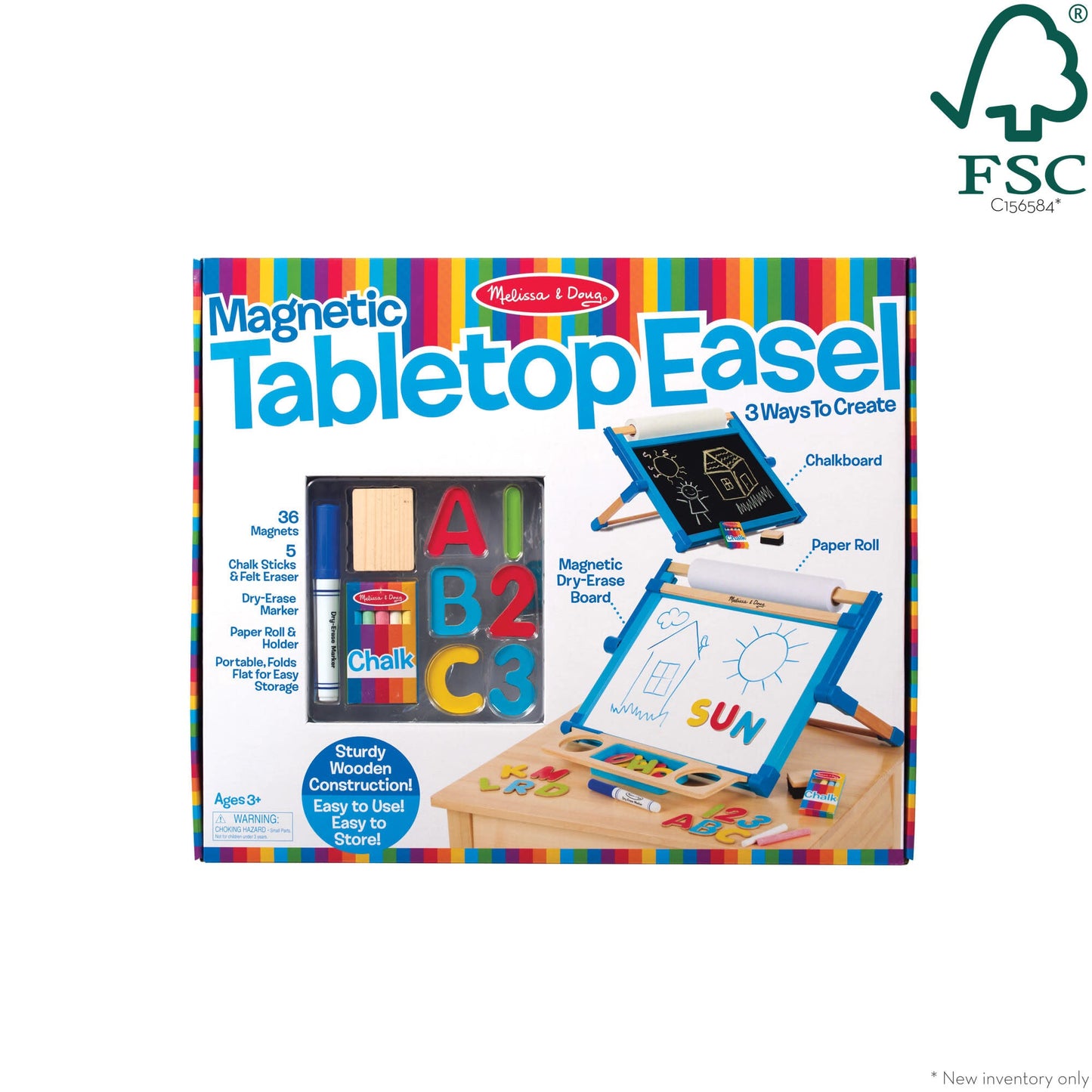 Double-Sided Magnetic Tabletop Easel - Kids Toy, Ages 3+