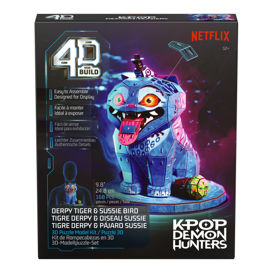 4D Build KPop Demon Hunters Derpy Tiger & Sussie Bird 3D Puzzle Model Kit
