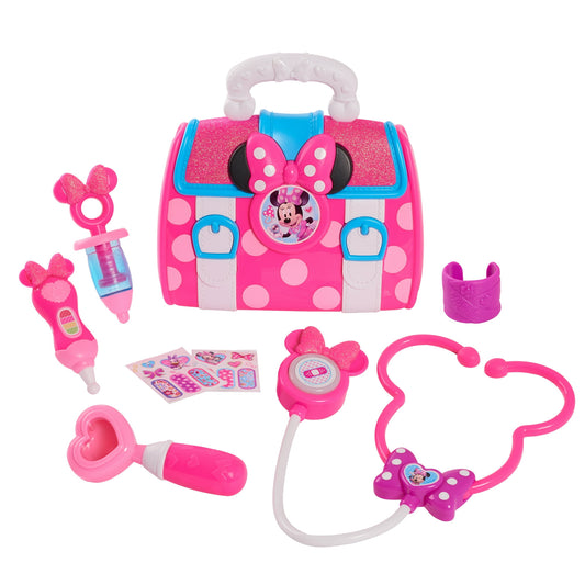 Disney Junior’s Minnie Mouse Bow-Care Doctor Bag Set, Dress Up and Pretend Play, Kids Toys for Ages 3 Up, Gifts and Presents