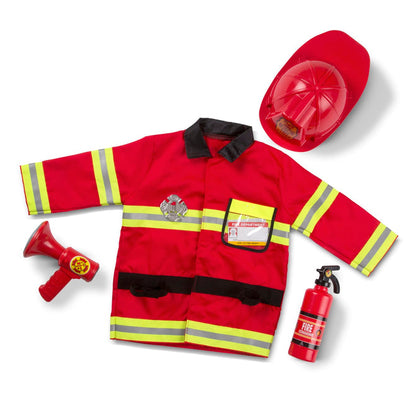 Melissa & Doug Fire Chief Role Play Costume Set – Kids Dress-Up & Pretend Play