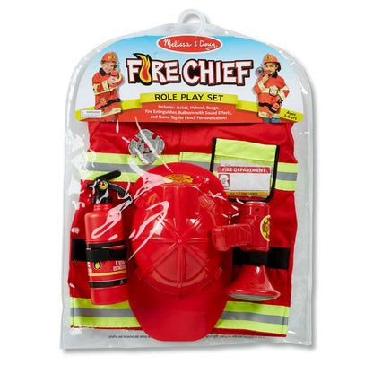 Melissa & Doug Fire Chief Role Play Costume Set – Kids Dress-Up & Pretend Play