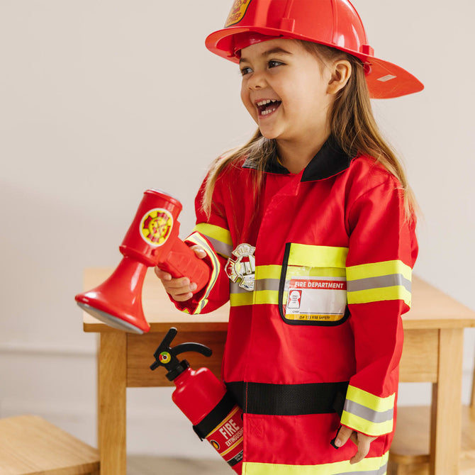 Melissa & Doug Fire Chief Role Play Costume Set – Kids Dress-Up & Pretend Play