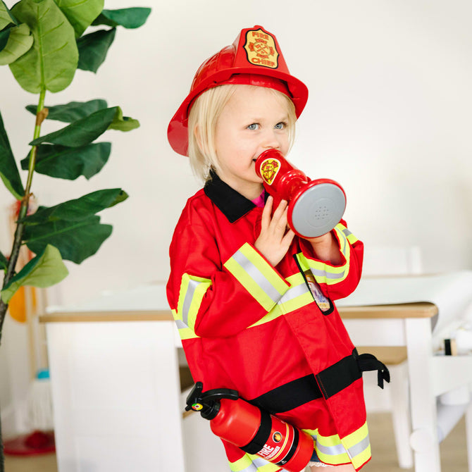 Melissa & Doug Fire Chief Role Play Costume Set – Kids Dress-Up & Pretend Play