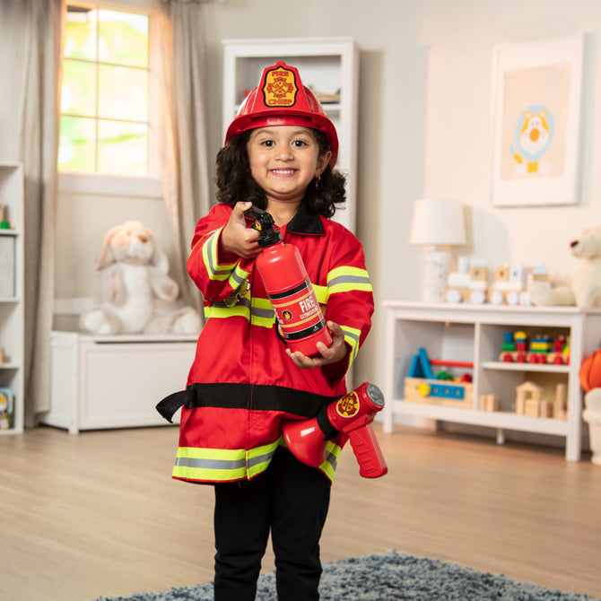 Melissa & Doug Fire Chief Role Play Costume Set – Kids Dress-Up & Pretend Play