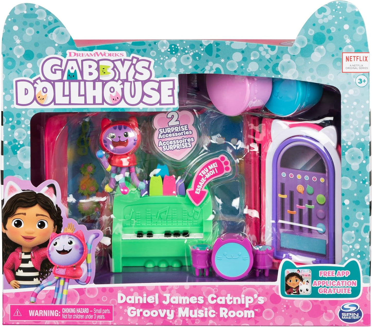 Gabby’s Dollhouse, Groovy Music Room with Daniel James Catnip Figure