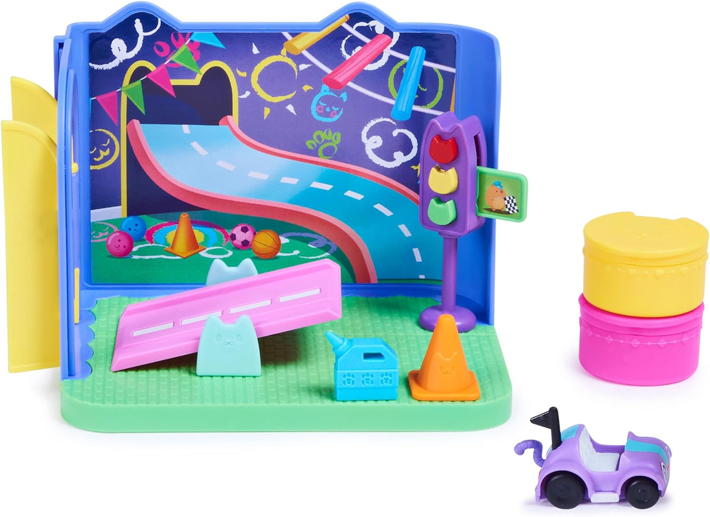 Gabby's Dollhouse, Carlita Purr-ific Play Room with Carlita Toy Car