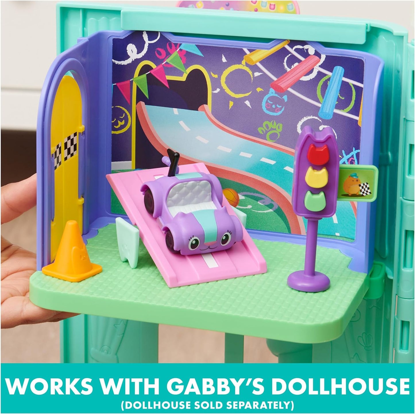 Gabby's Dollhouse, Carlita Purr-ific Play Room with Carlita Toy Car