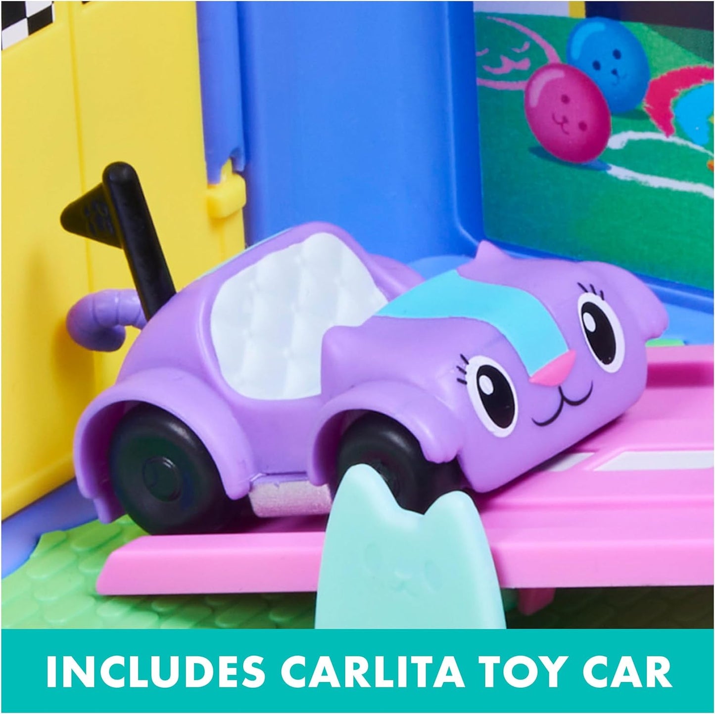 Gabby's Dollhouse, Carlita Purr-ific Play Room with Carlita Toy Car