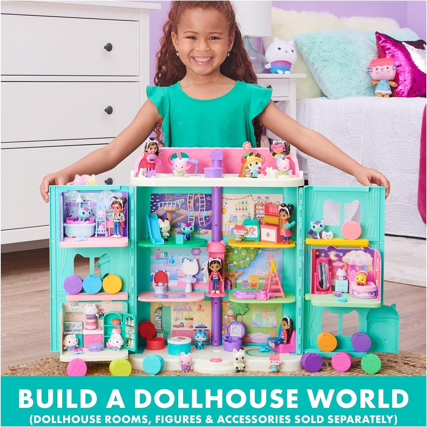 Gabby's Dollhouse, Carlita Purr-ific Play Room with Carlita Toy Car