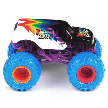 Monster Jam 2023 Official 1:64 Scale Diecast Truck 2-Pack Series Racing Stripes vs Rainbow Blast