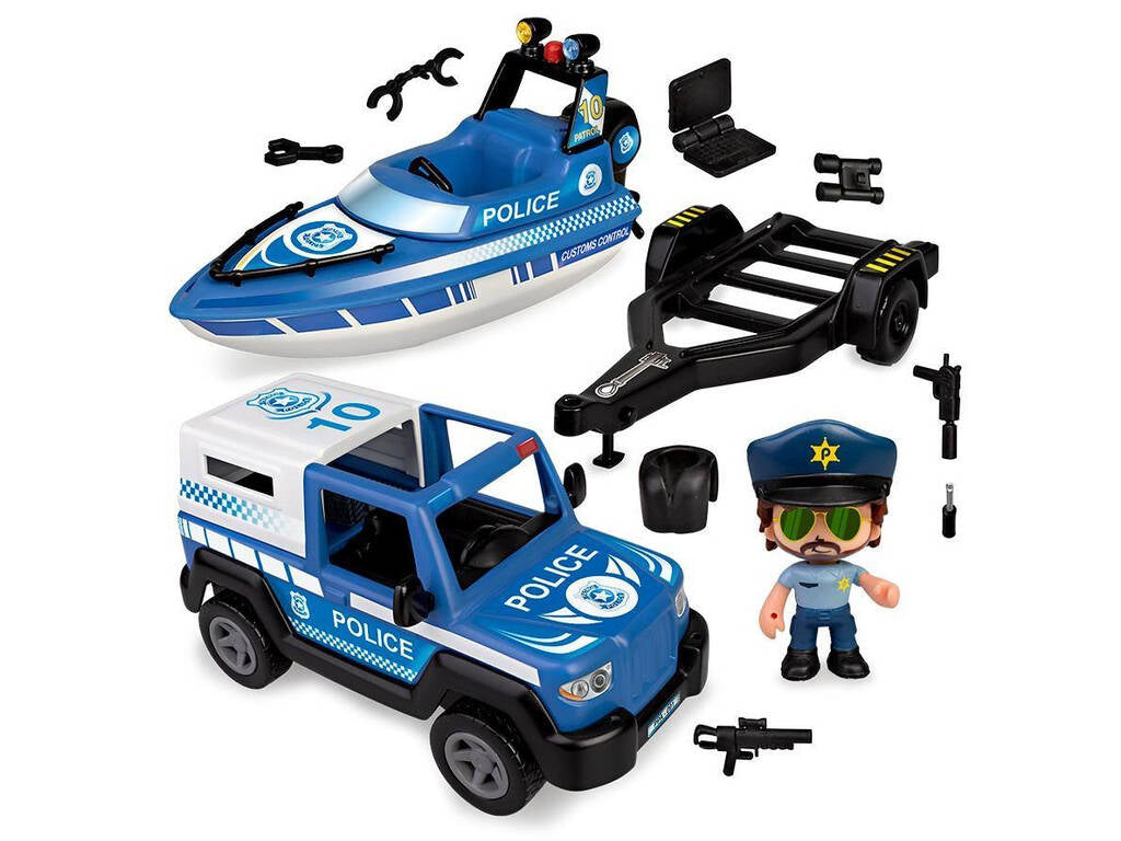 Pinypon Action Pick Up Lancha de Policia Famosa NAPTOYSHOP