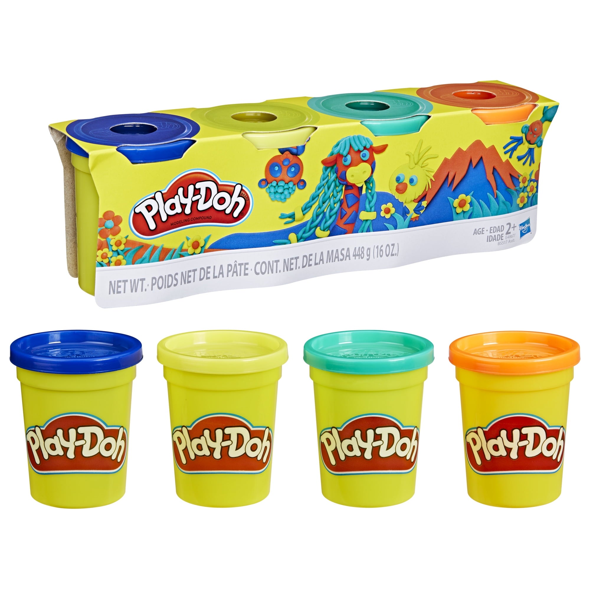 Play-Doh Modeling Compound Color Wheel Play Dough Set - 4 Color (4 Pie ...