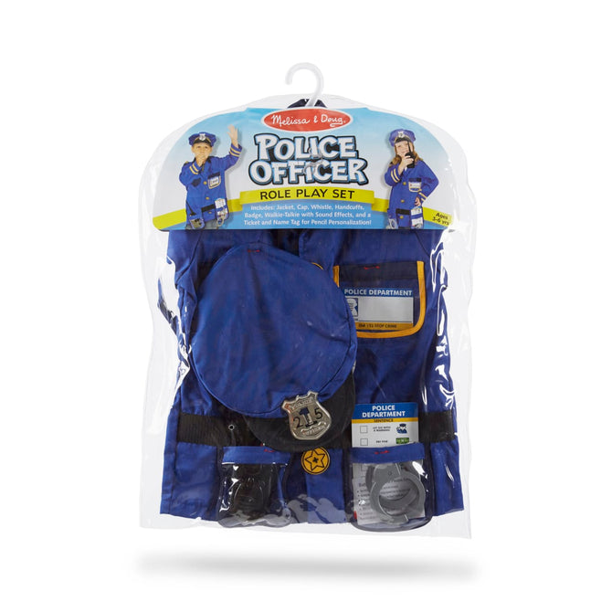 Melissa & Doug Police Officer Role Play Costume Set – Kids Dress-Up & Pretend Play